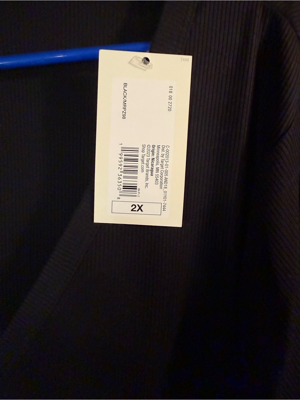 a new day Black Ribbed Button-Front V-Neck Cardigan size 2X - Picture 3 of 4